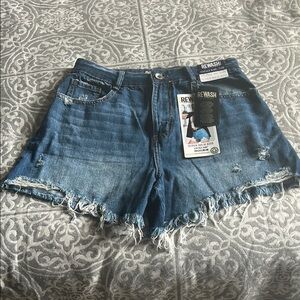Rewash Blue Jean Shorts with Distressed Details